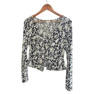 Meraki Ruched Top Black / White Size L